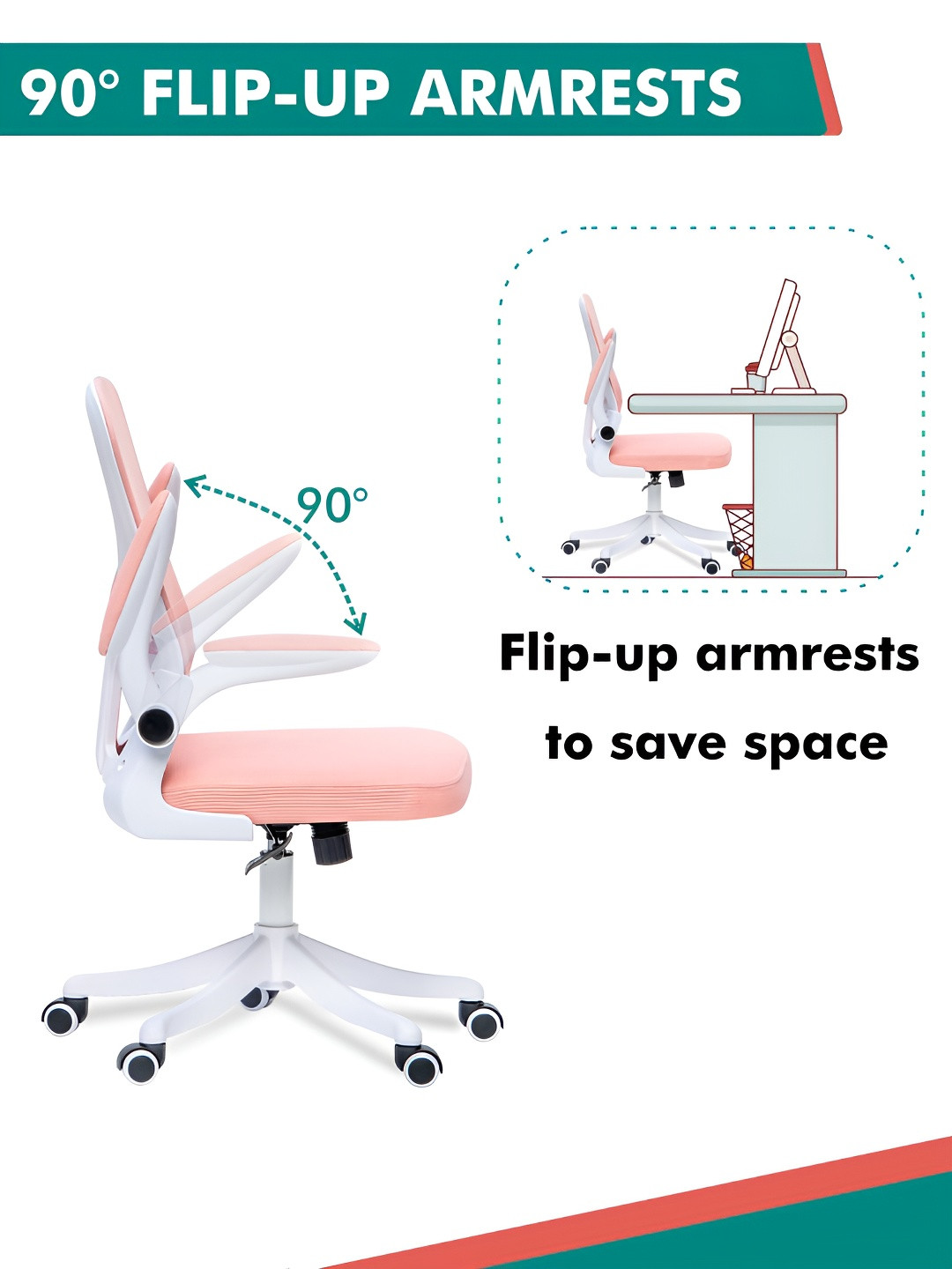 Alex Daisy Pink Flexo Ergonomic Study Chair