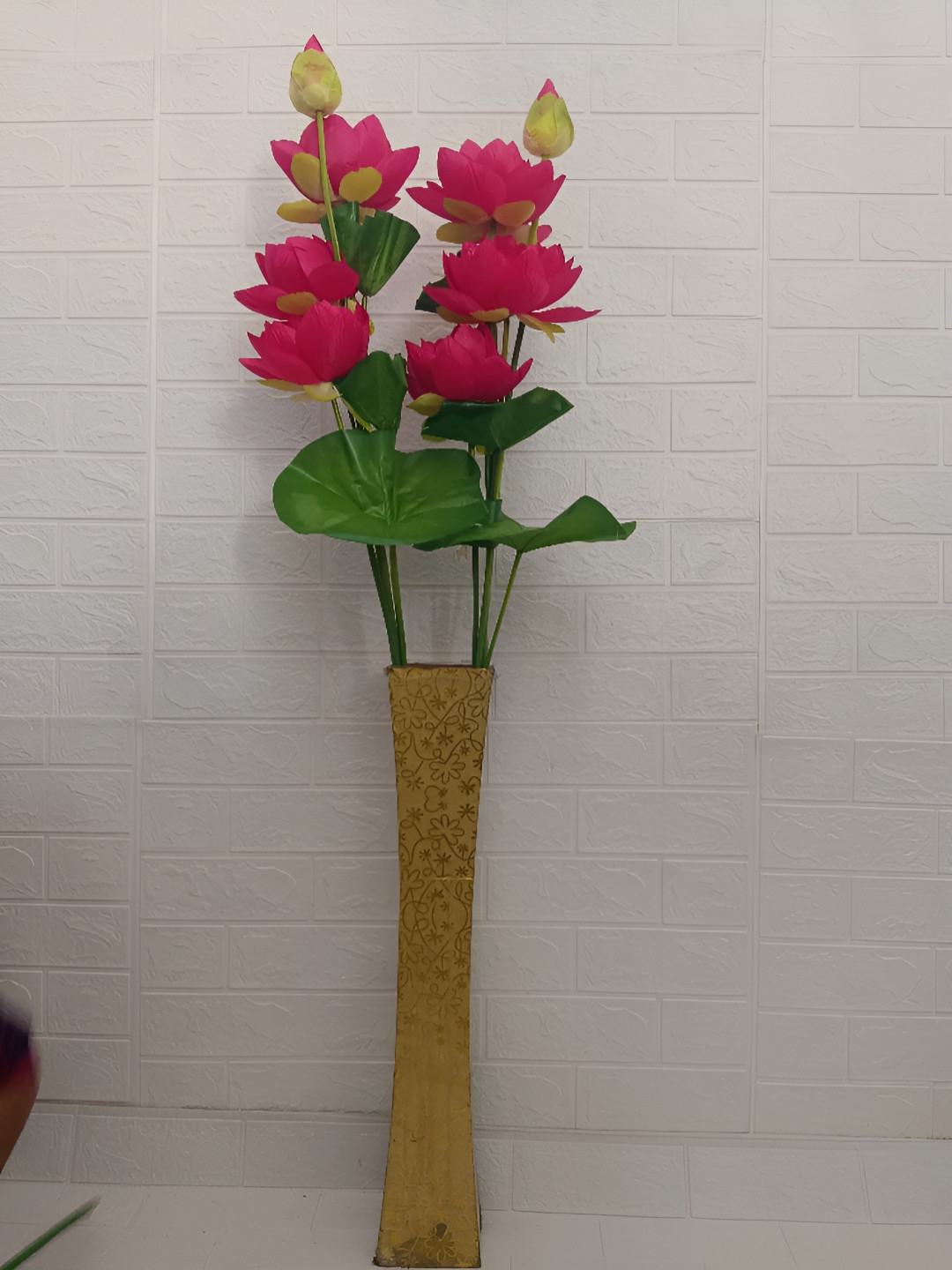 Nutts Pink 2 Pieces Lotus Artificial Flower