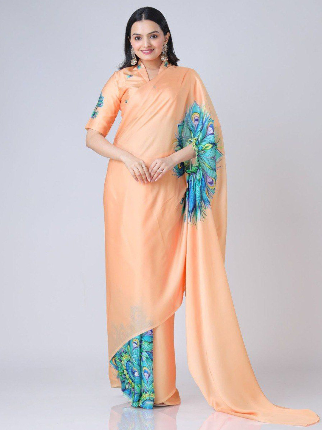 TRENDING KART Ethnic Motifs Pure Georgette Saree