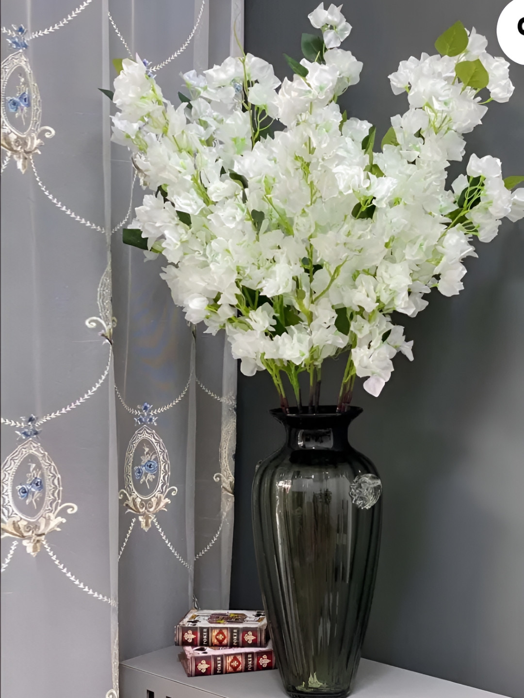 Nutts White 2 Pieces Bougainvillea Artificial Flower