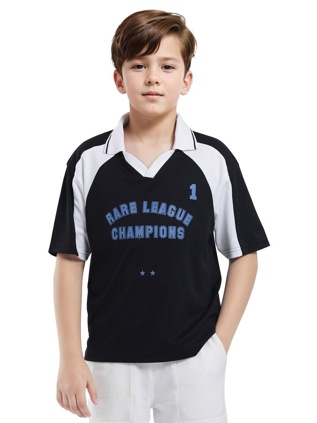 RARE ONES Boys Typography Printed Boxy T-shirt polo