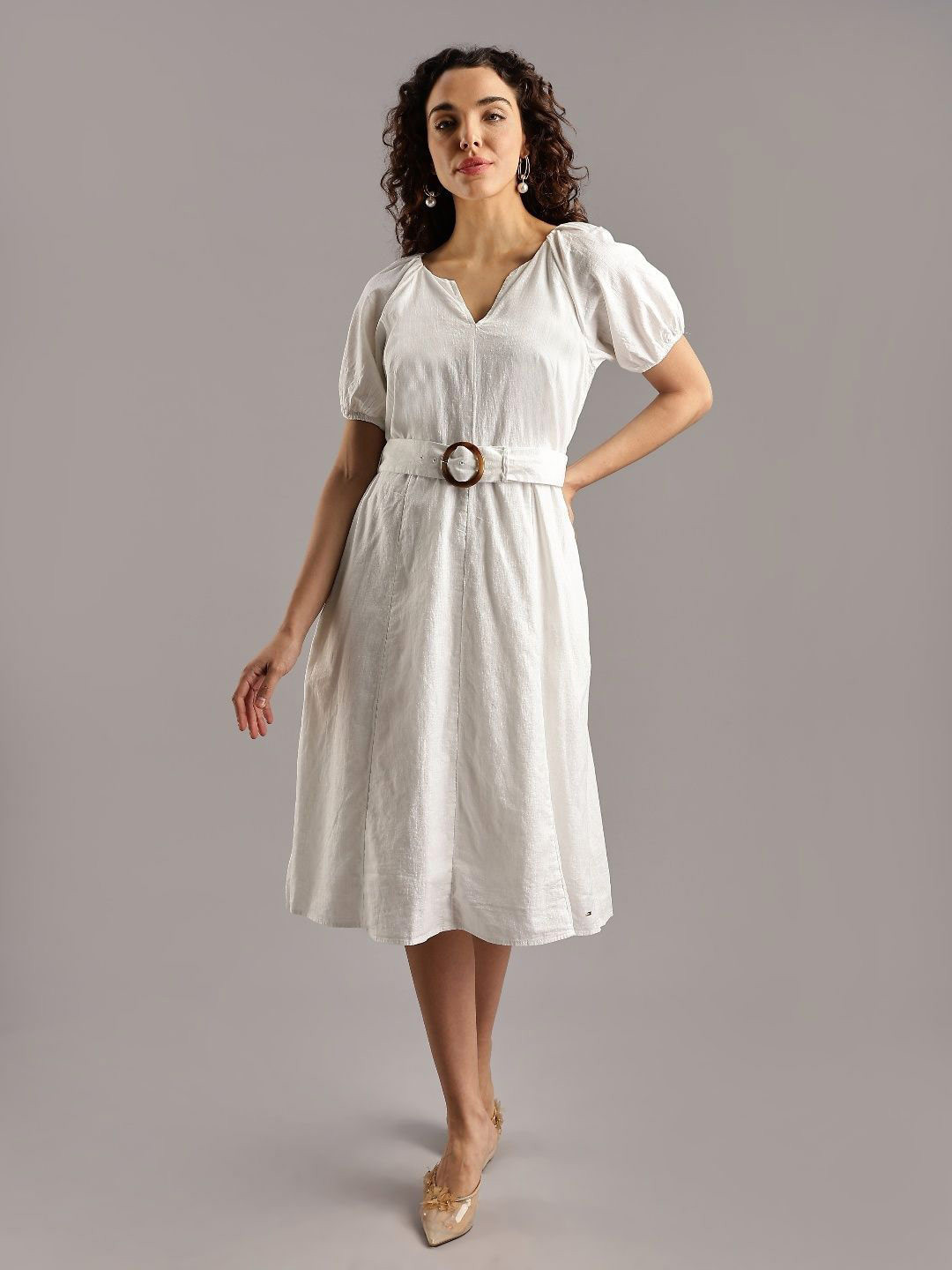 Tommy Hilfiger Women Belted A-Line Dress