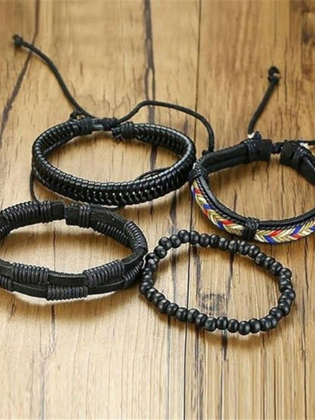 VIEN Unisex 4 Leather Bohemian Vintage Wraparound Bracelet