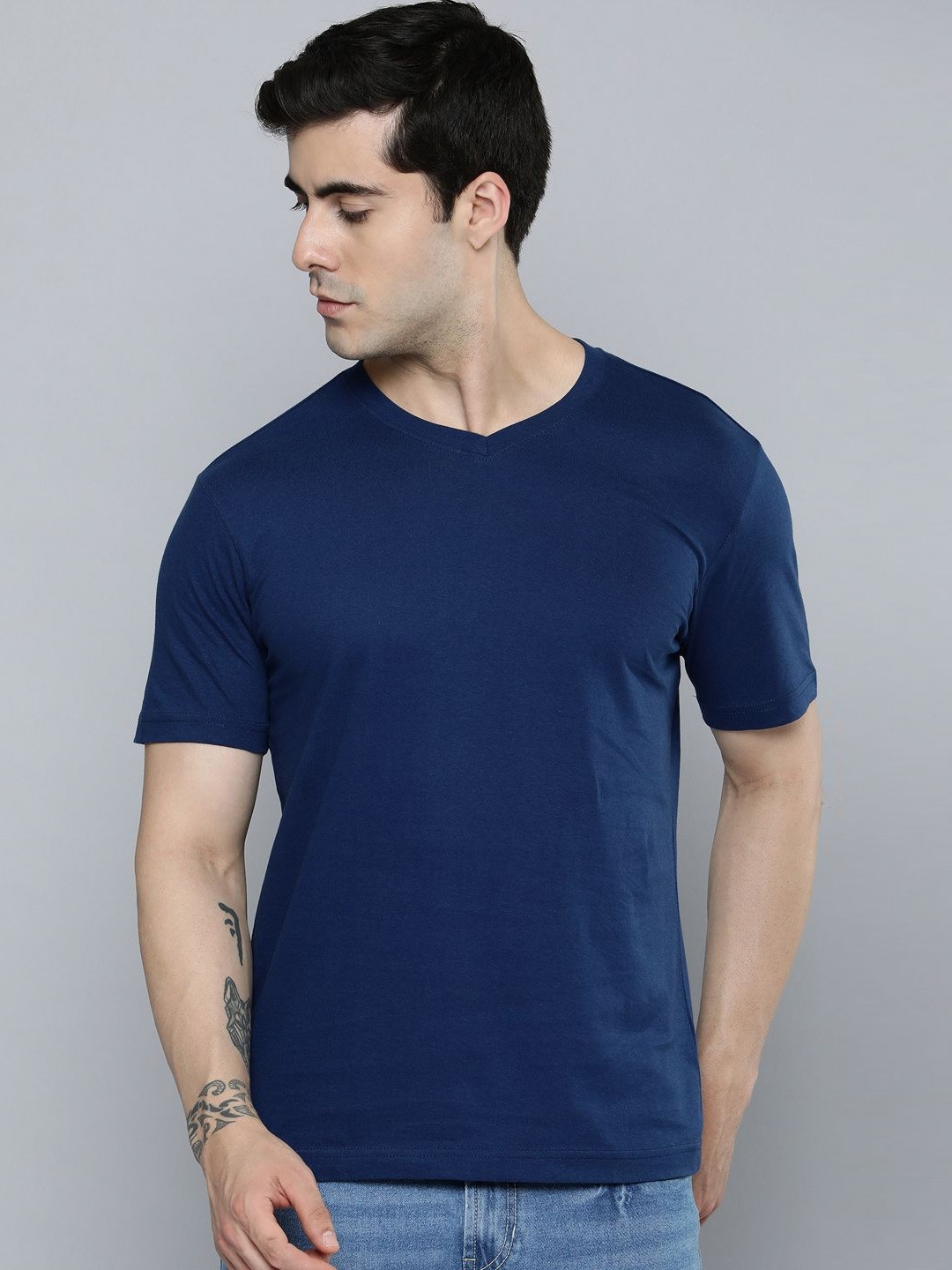 R.Code by The Roadster Life Co. Men V-Neck T-shirt