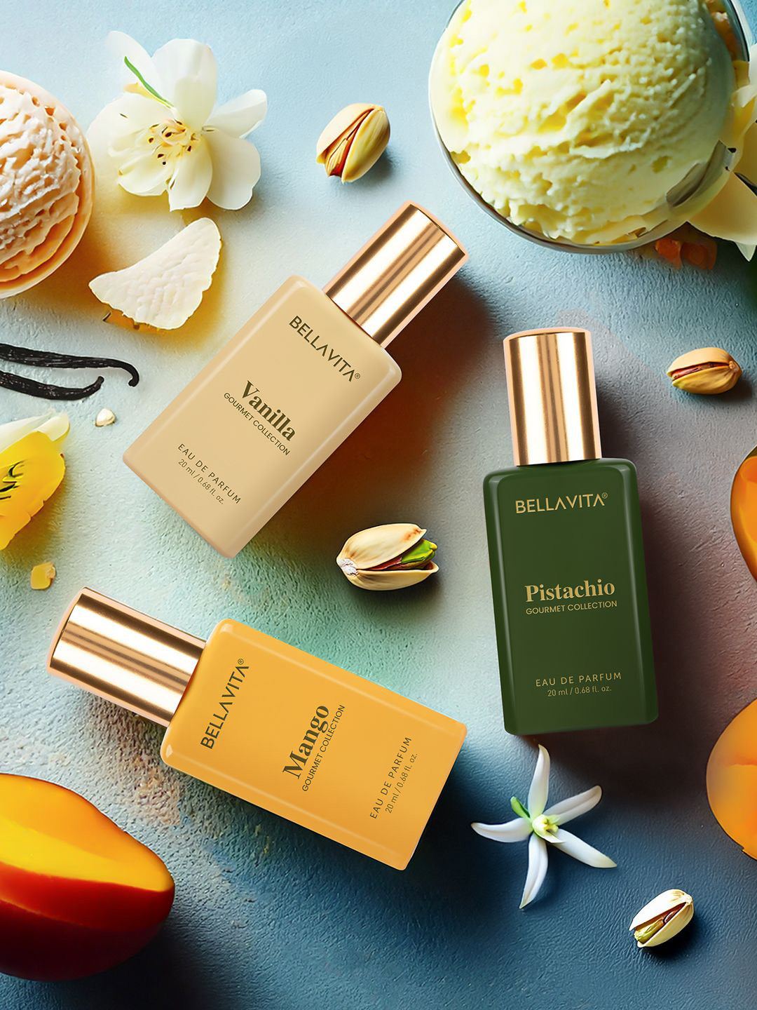 Bella Vita Organic Set Of 3 Gourmet Collection Long Lasting Eau De Parfum - 20 ml Each