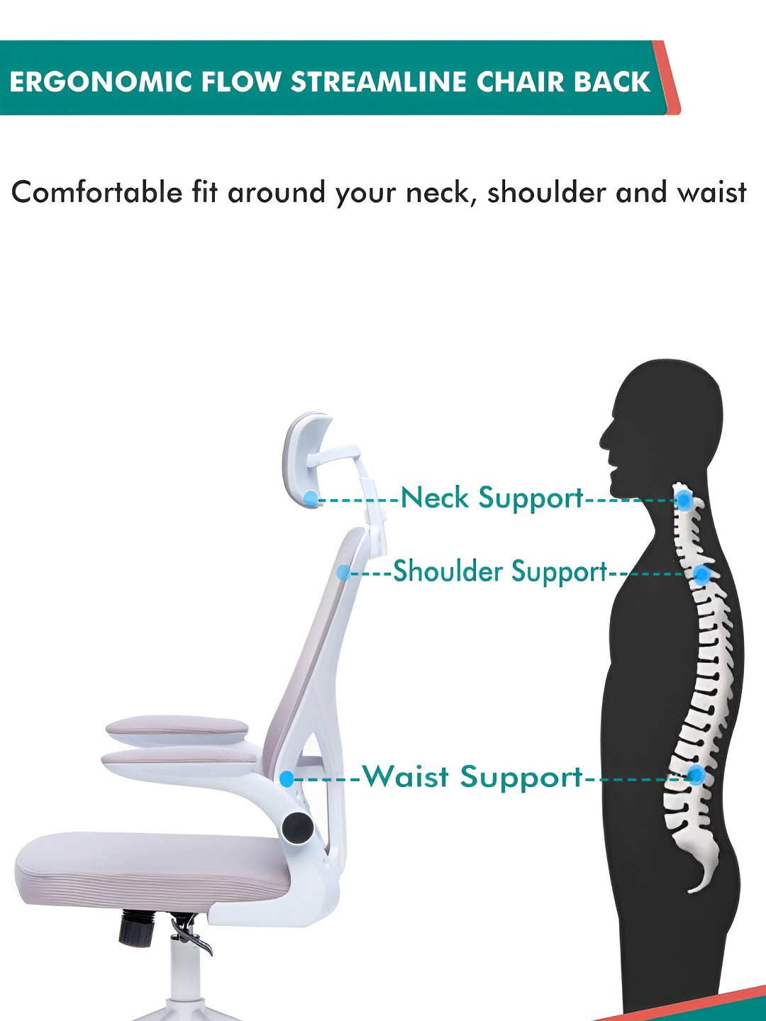 Alex Daisy Grey Flexo Ergonomic Study Chair