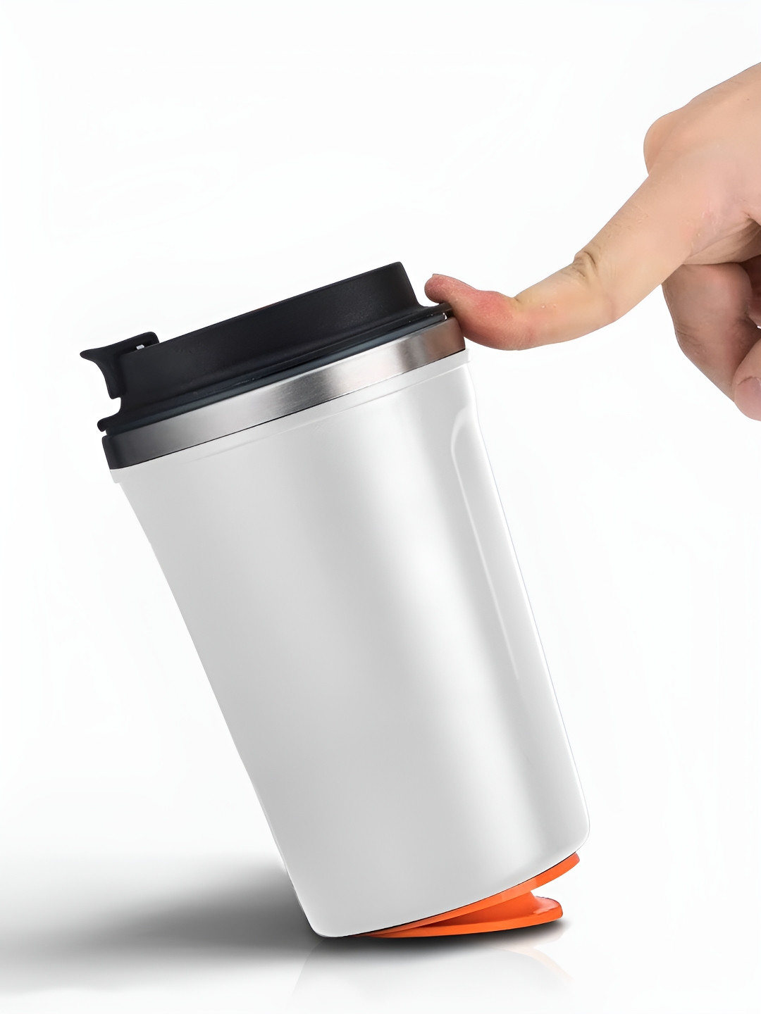 macmerise Stubborn White Stainless Steel Double Wall Vacuum Water Bottle - 380ml