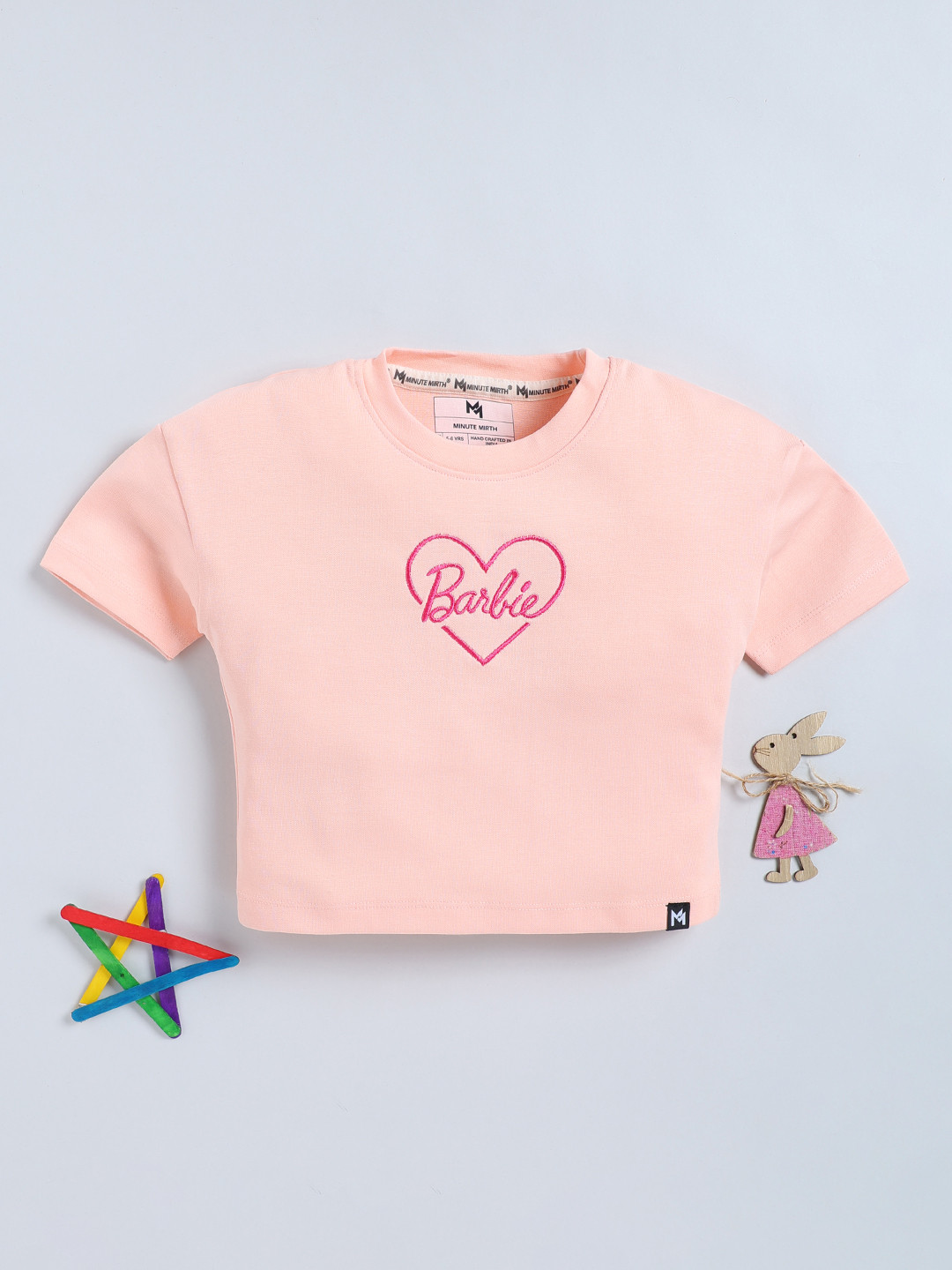 YK X Minute Mirth Girls Barbie Embroidered T-shirt