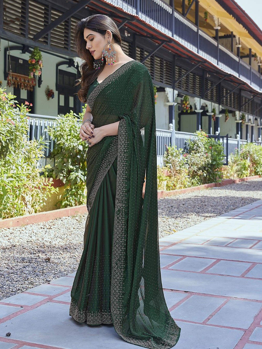 KALINI Art Silk Half and Half Saree