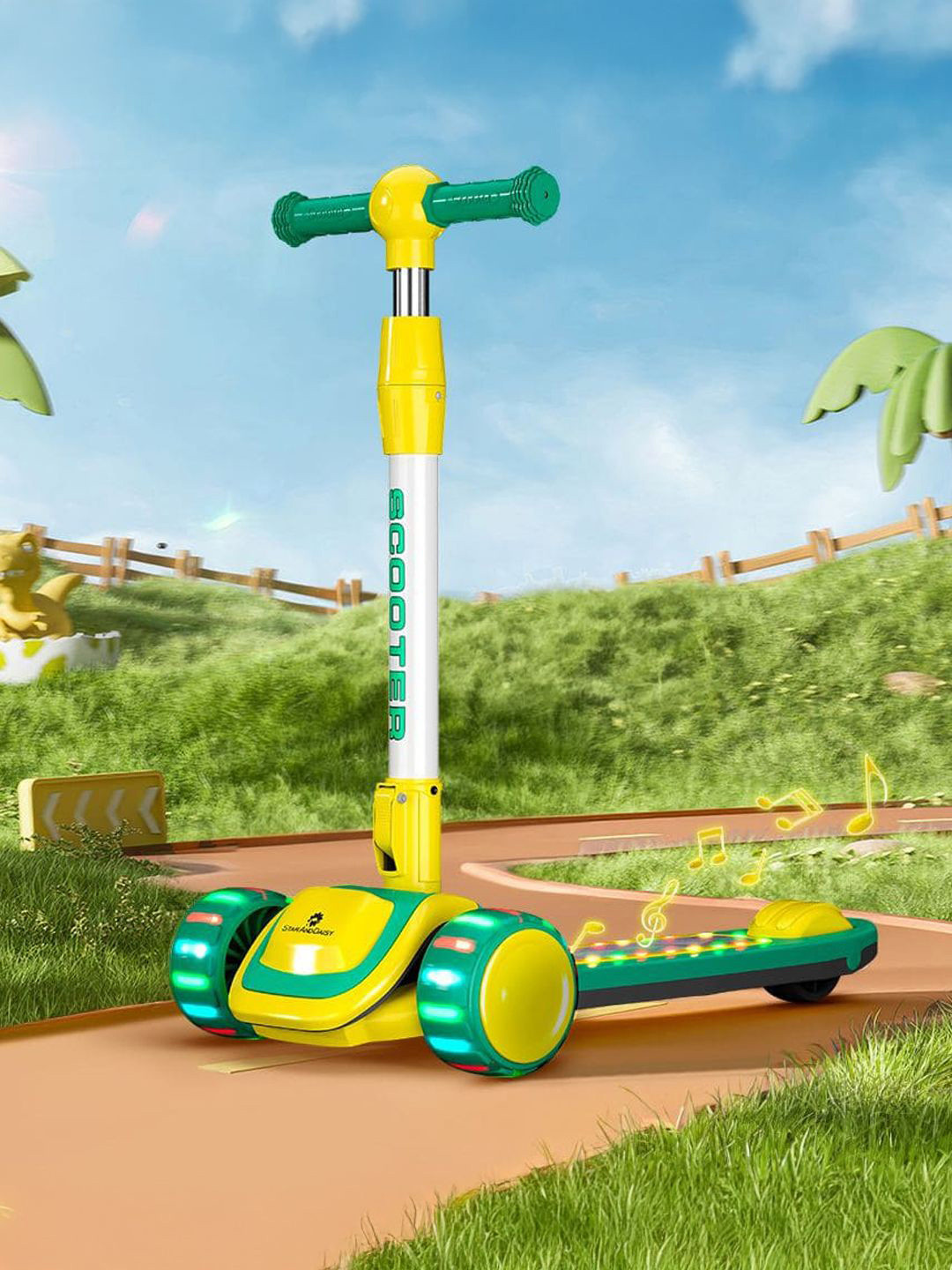 StarAndDaisy Kids Kick Scooter with LED Wheels & Foldable Adjustable Handle