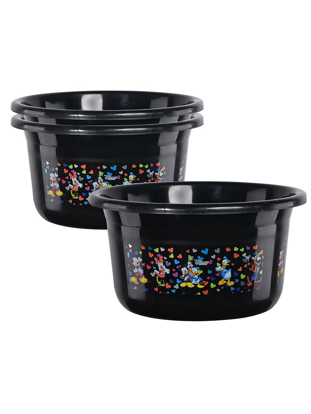 Kuber Industries Black & Blue 3 Pieces Disney Printed Bath Tub 25Ltrs