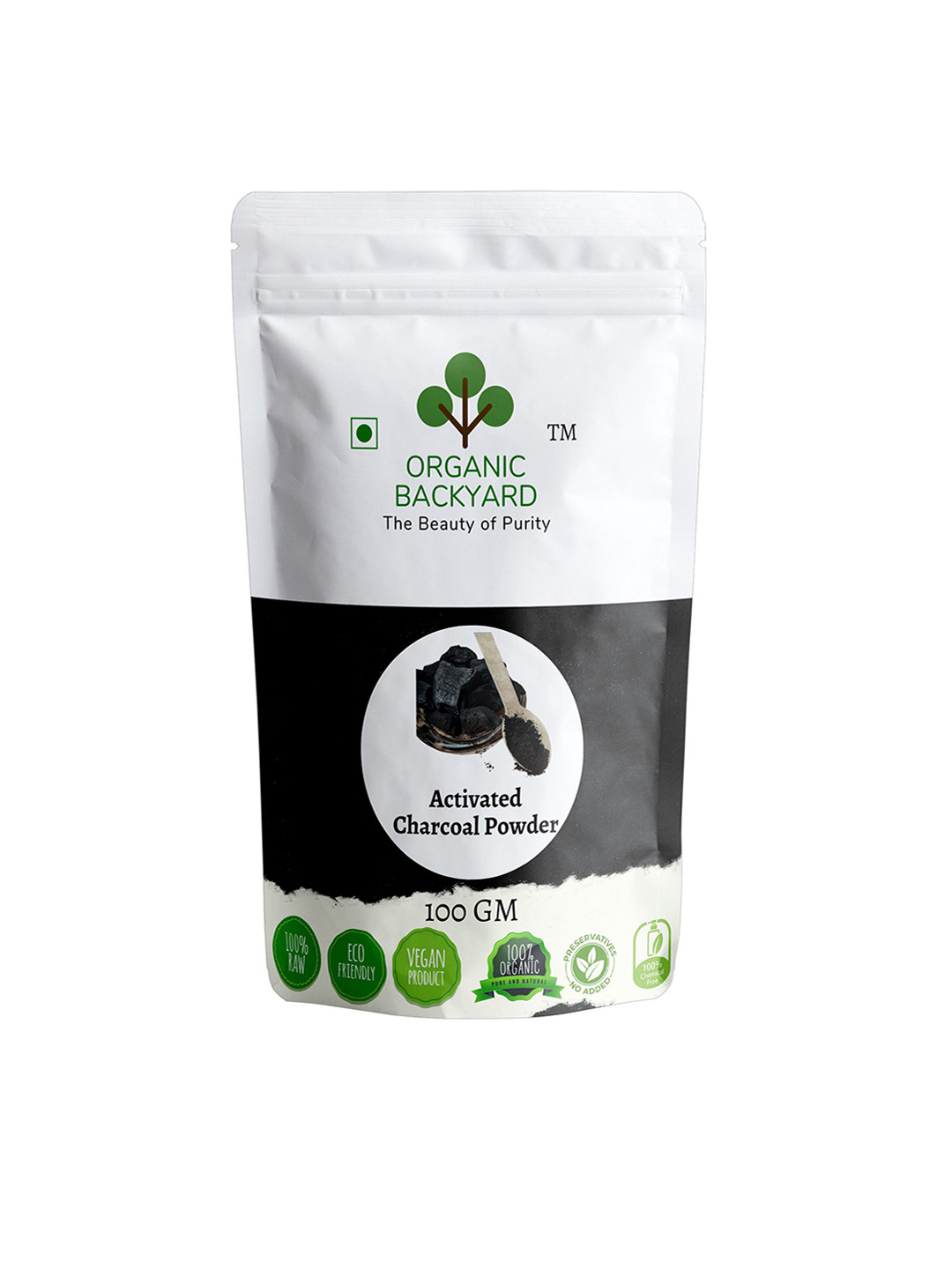 Organic Backyard Activated Charcoal Removes Dead Skin & Impurities Powder Face Mask 100 g