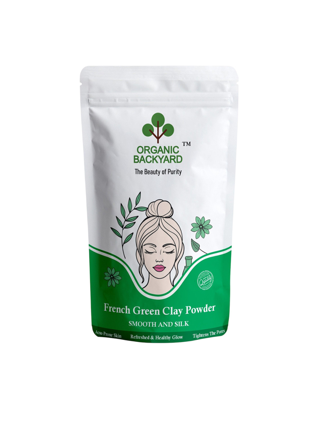 Organic Backyard French Green Clay Powder Face Mask - 100 g
