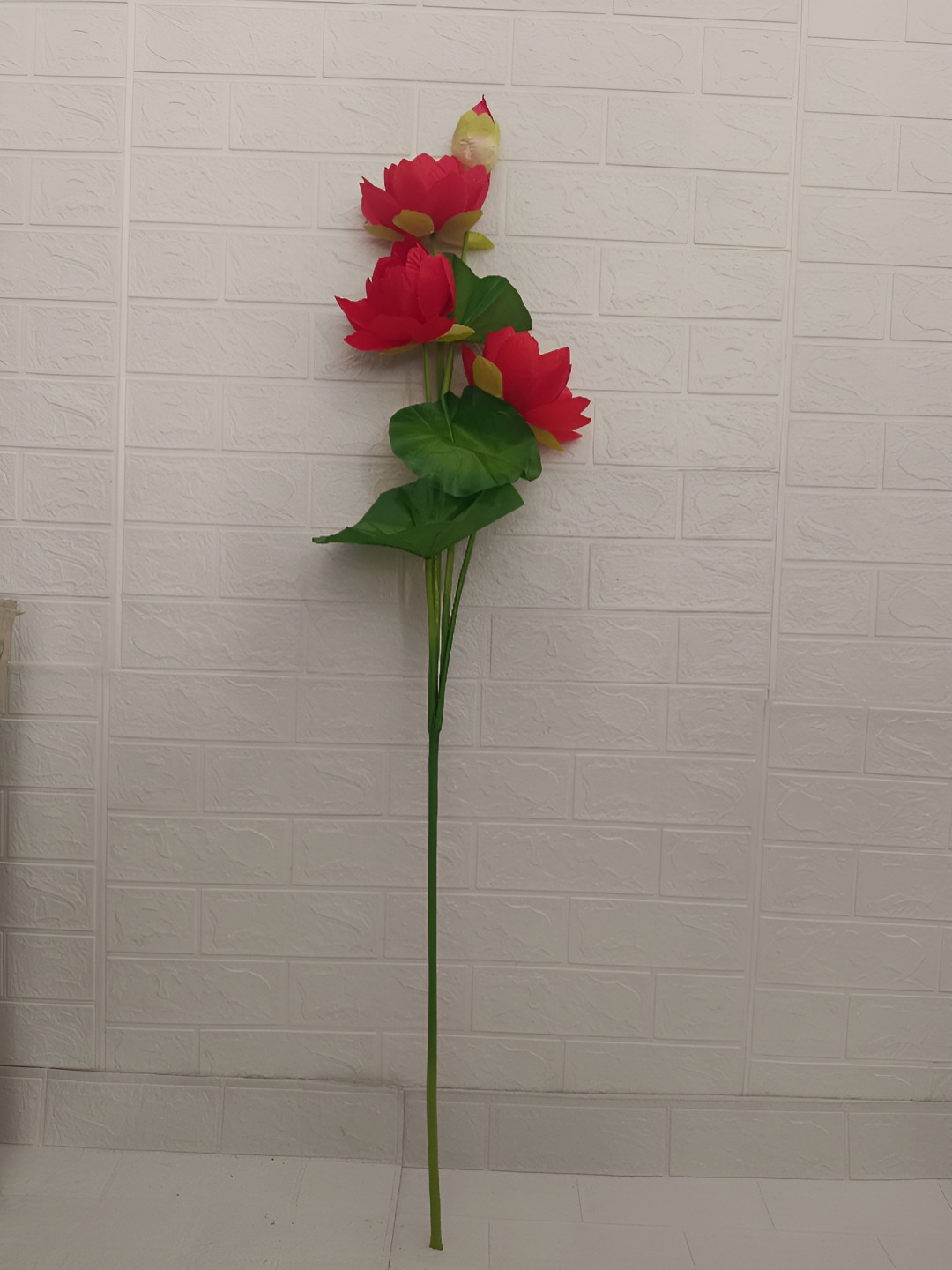 Nutts Red 2 Pieces Lotus Artificial Flower