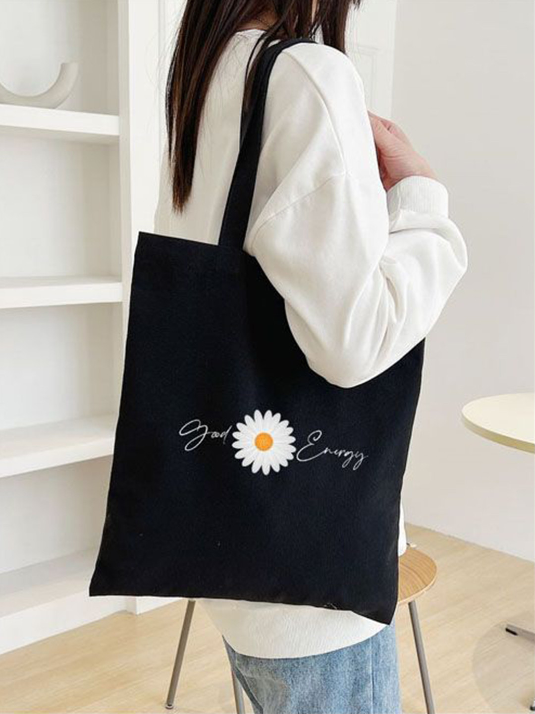 the sack co Women Oversized Shopper Hobo Bag with Embroidered Detail