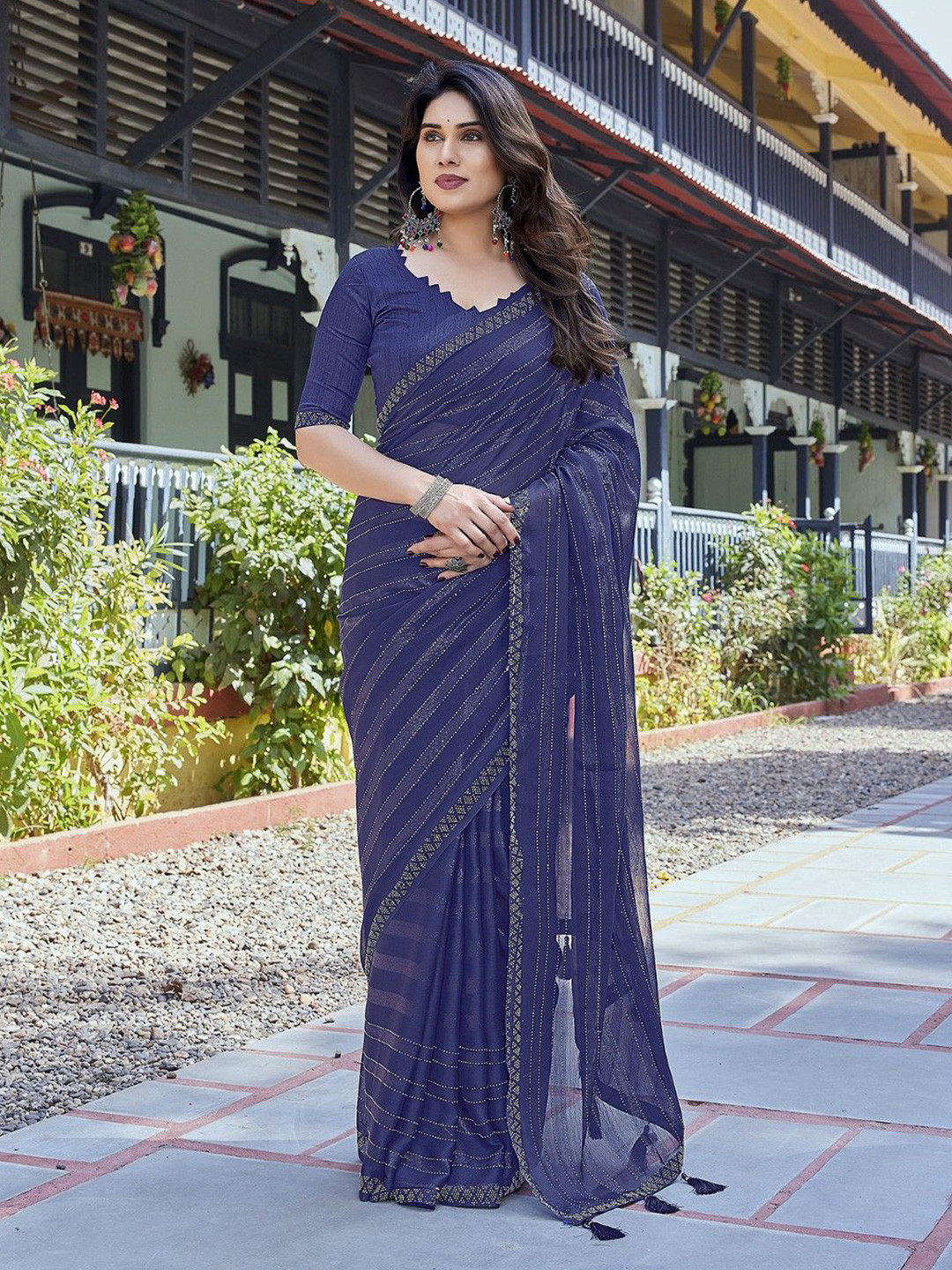 KALINI Art Silk Half and Half Saree