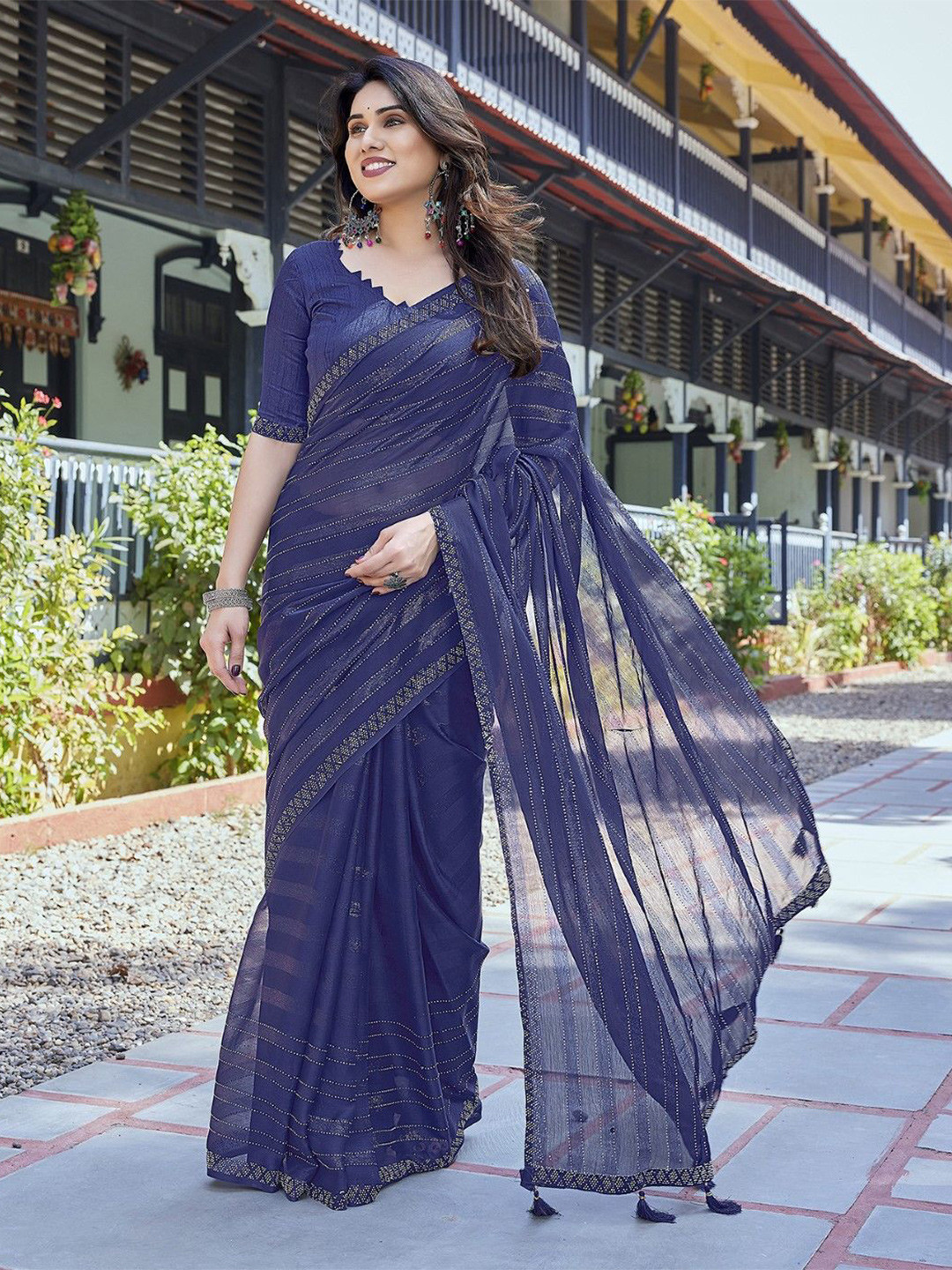 KALINI Art Silk Half and Half Saree