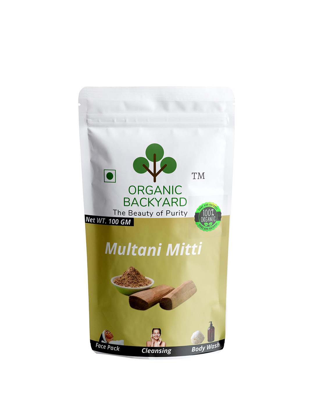 Organic Backyard Multani Mitti Powder Face Mask - 100 g Each
