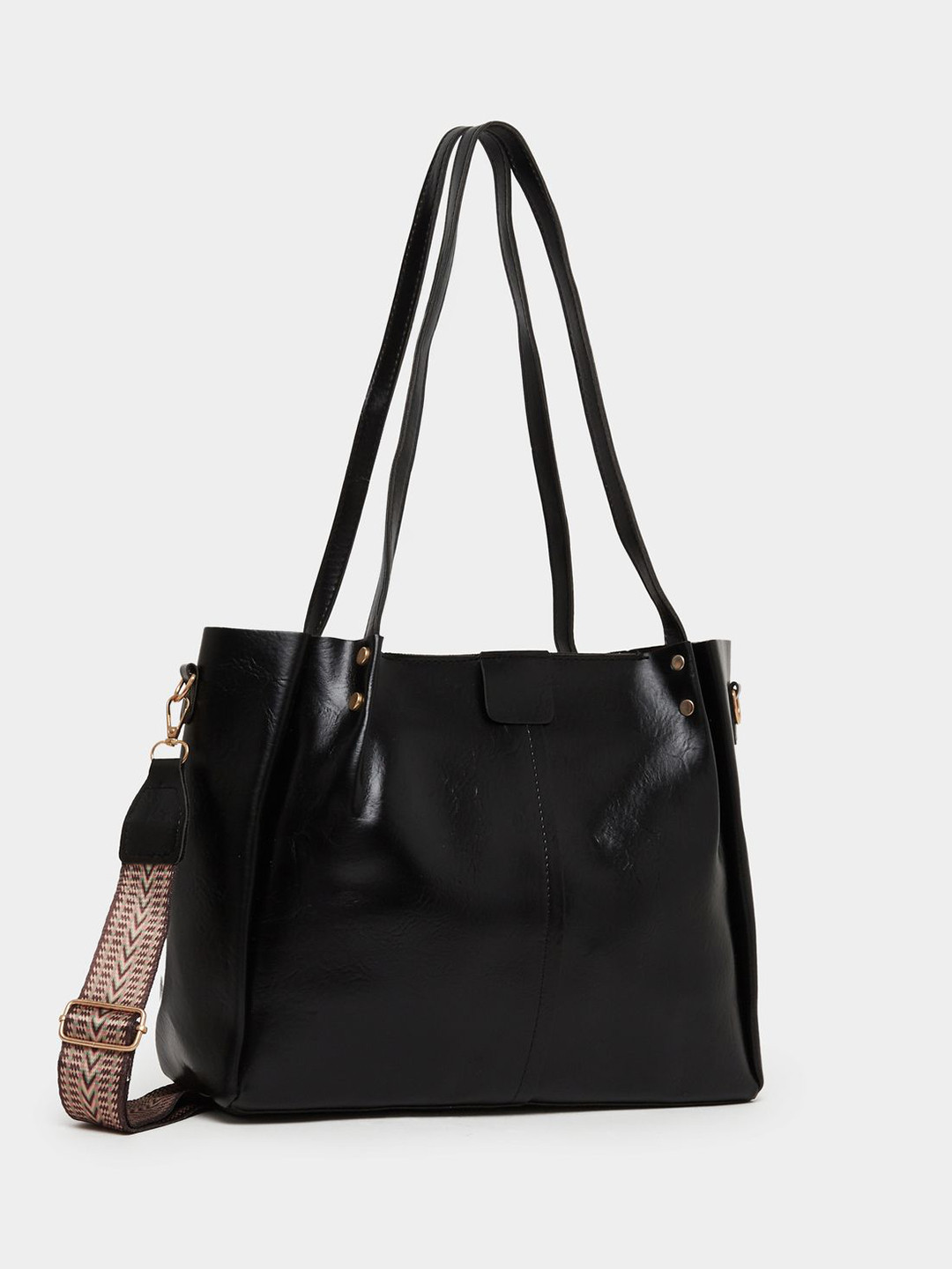 Styli Women Printed Strap With Stitch Detail Shoulder Bag