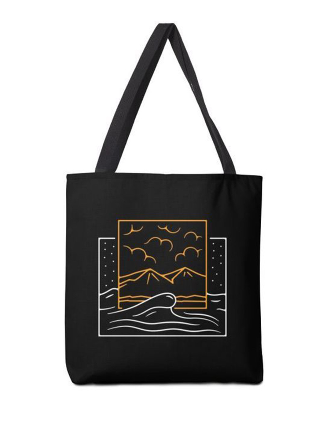 the sack co Printed Shopper Tote Bag with Cut Work