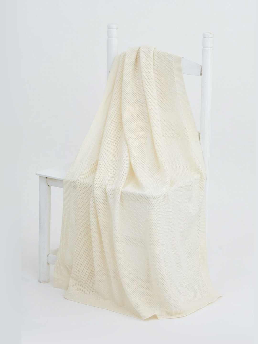 THE BABY TRUNK Cream-Coloured Ivory Dots Organic Cotton Mild Winter Single Bed Blanket