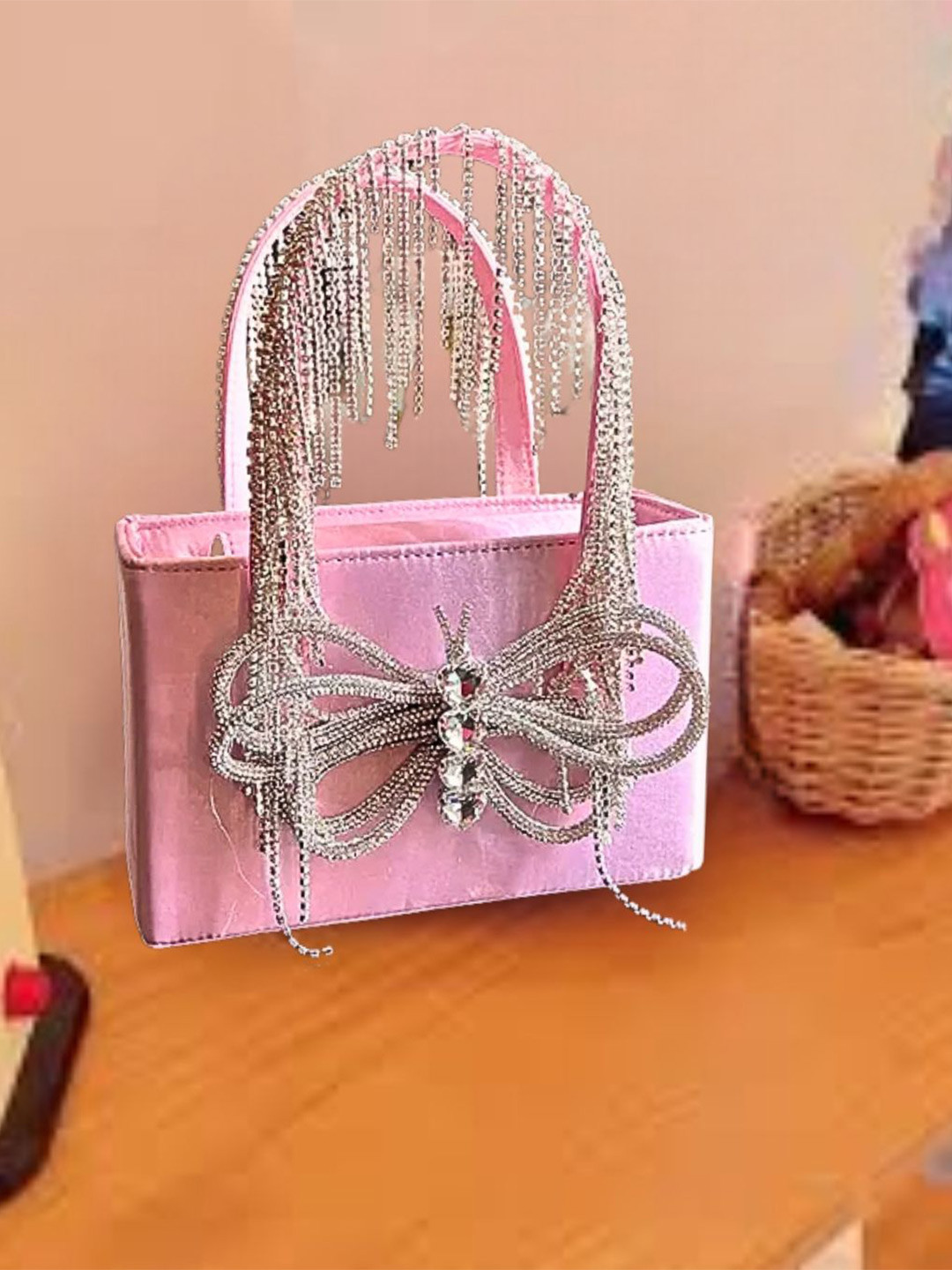 PURPLE WINGS Women Bucket Tote Bag with Tasselled