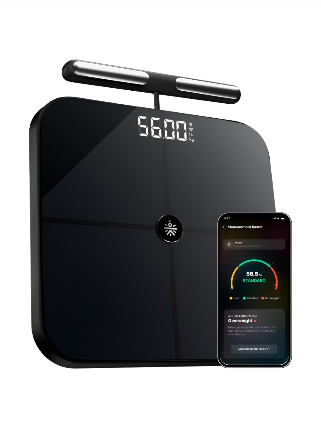 CULT Smart Scale Pro Black 50+ Parameters BMI Scale LED Display ITO Coating Weighing Scale