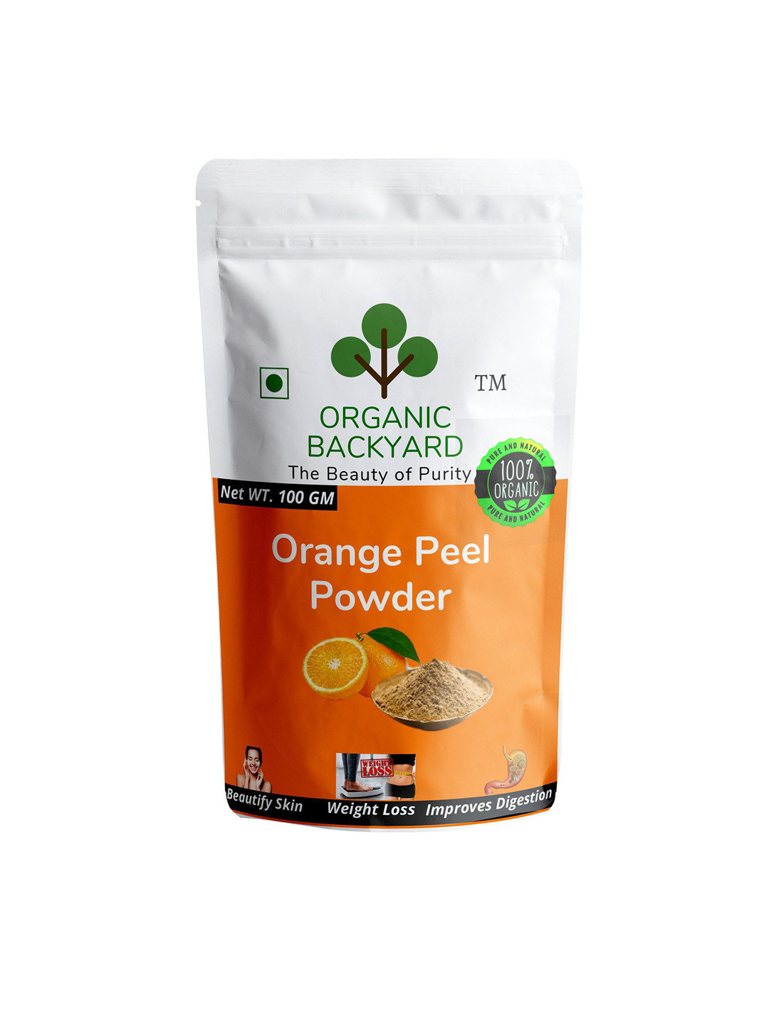 Organic Backyard 100% Natural Anti-Ageing Orange Peel Powder - 100 g