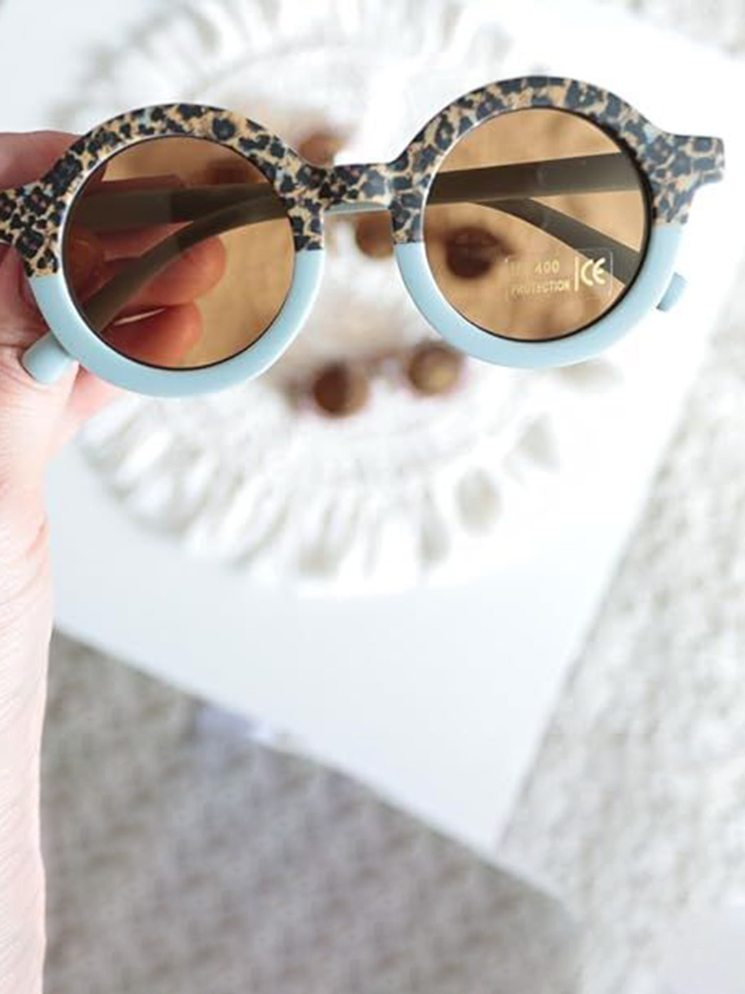 SHOP FRENZY Kids Round Sunglasses with UV Protected Lens Blue Spiky panto sunglas