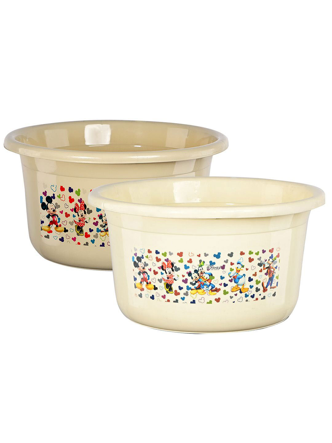 Kuber Industries Cream-Coloured & Beige 2 Pieces Printed Bath Tub 25L