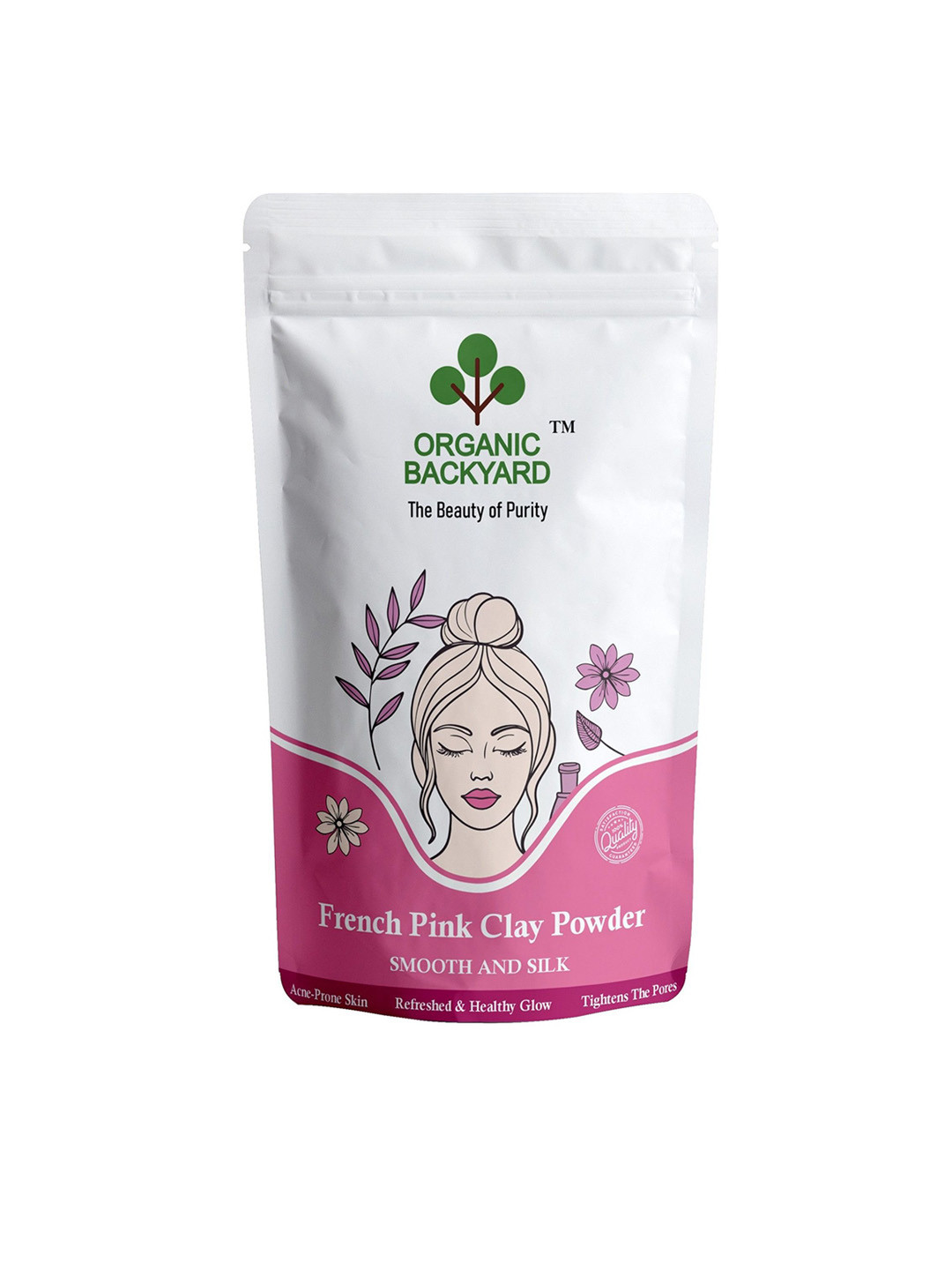 Organic Backyard French Pink Clay Powder Powder Face Mask - 100 g