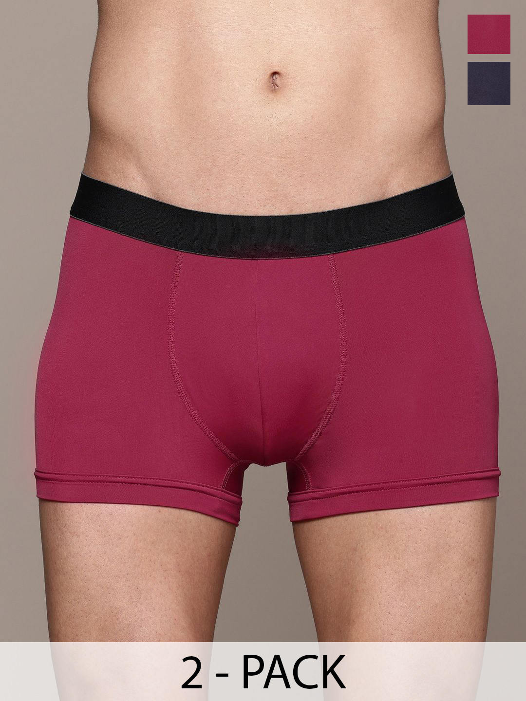 The Roadster Lifestyle Co. Men Pack Of 2 Breathable Mid Rise Trunks-RD-PM-MT-100-MR-NB-2