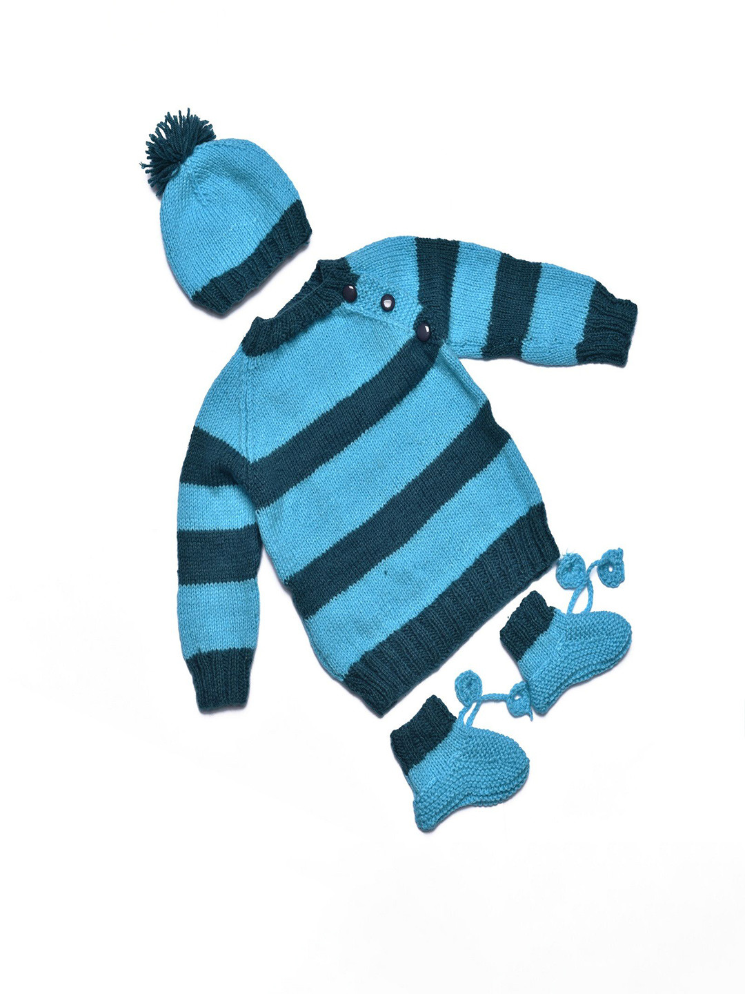 Tiekart Kids Set Of 3 Knitted Baby Apparel Gift Set