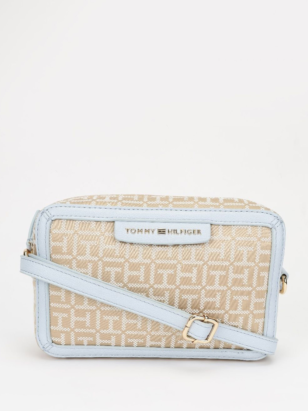 Tommy Hilfiger Women Logo Printed Structured Sling Bag With Non-Detachable Sling Strap