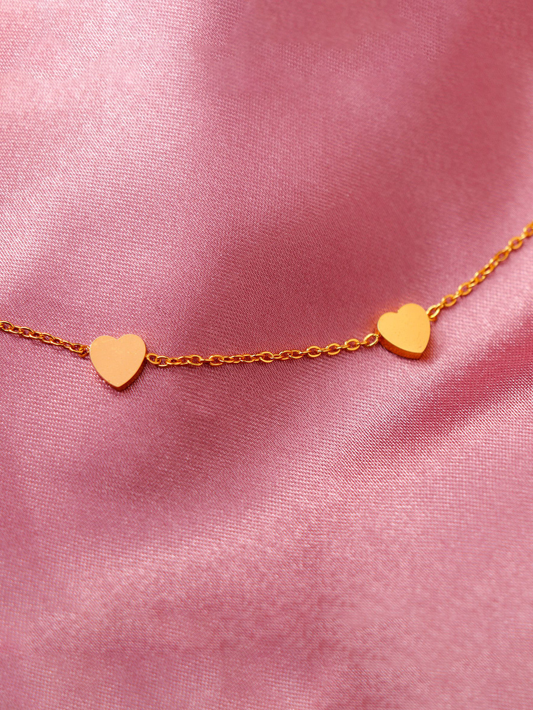Archies Gold-Plated Romantic Hearts Link Bracelet