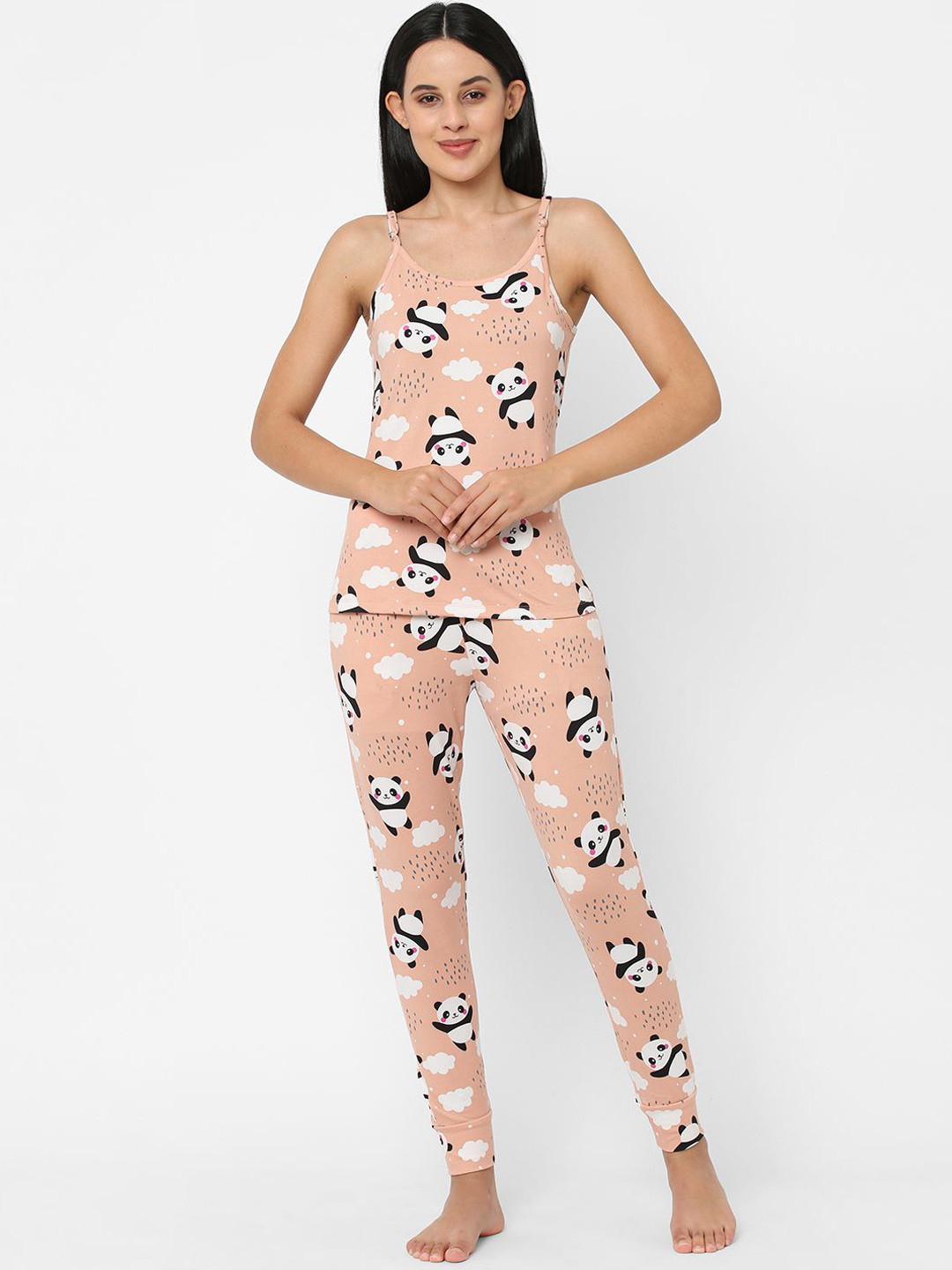 Sweet Dreams Women Printed Night Suit With Robe