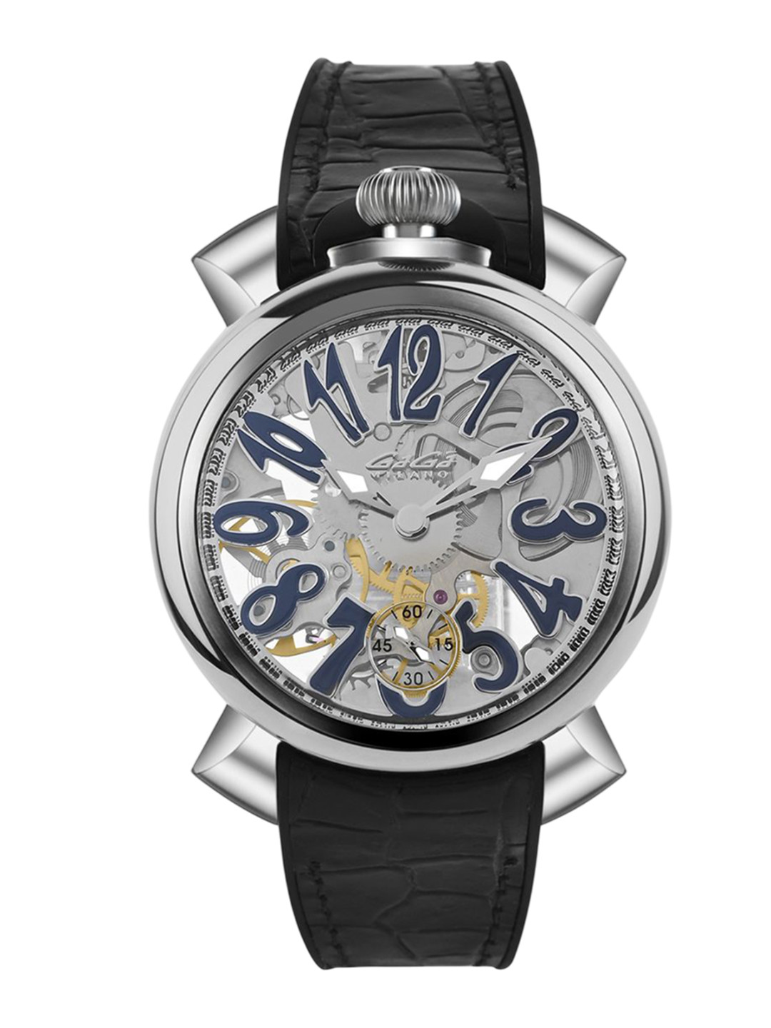 GaGa MILANO Unisex Skeleton Straps Analogue Motion Powered Watch 4310SK01S0YLBK0