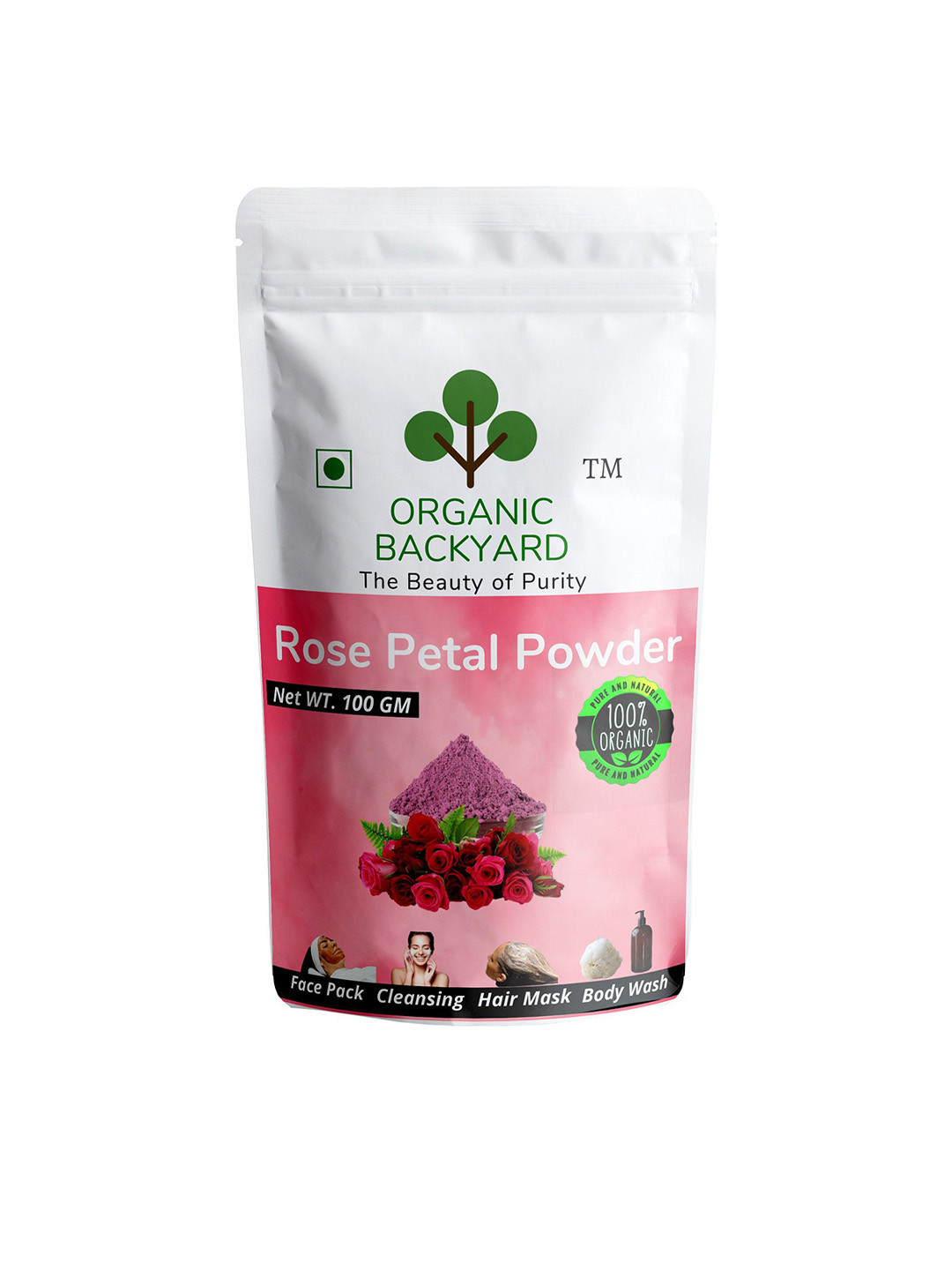 Organic Backyard Rose Petal Powder Face Mask - 100 g