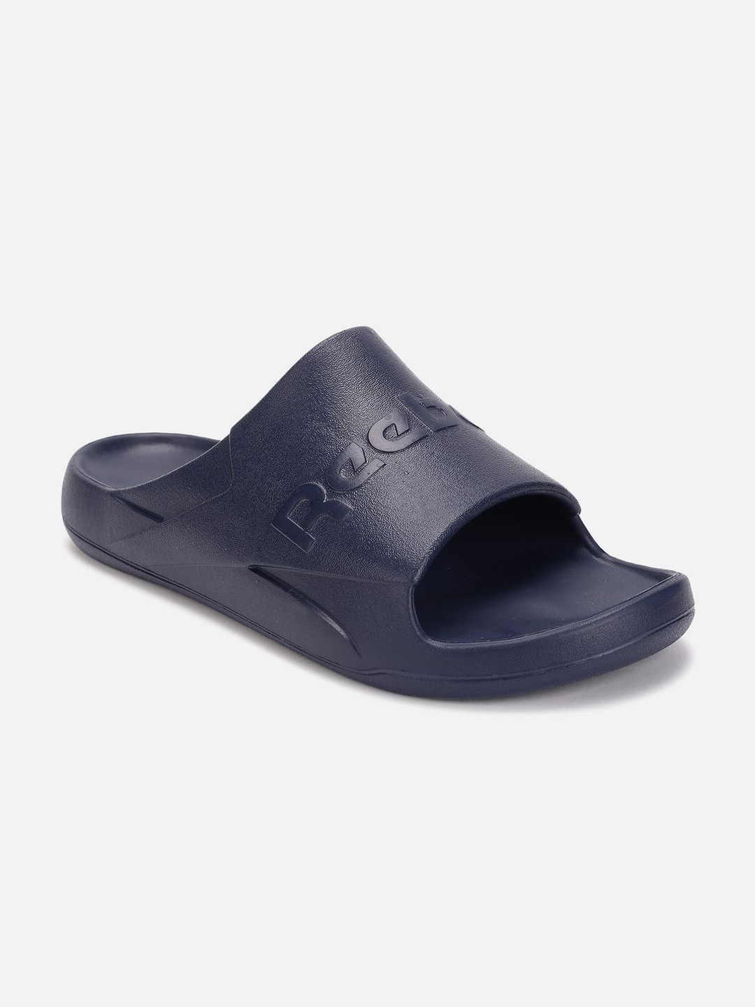 Reebok Men Navy Blue Brand Logo Printed Sliders Flip Flops