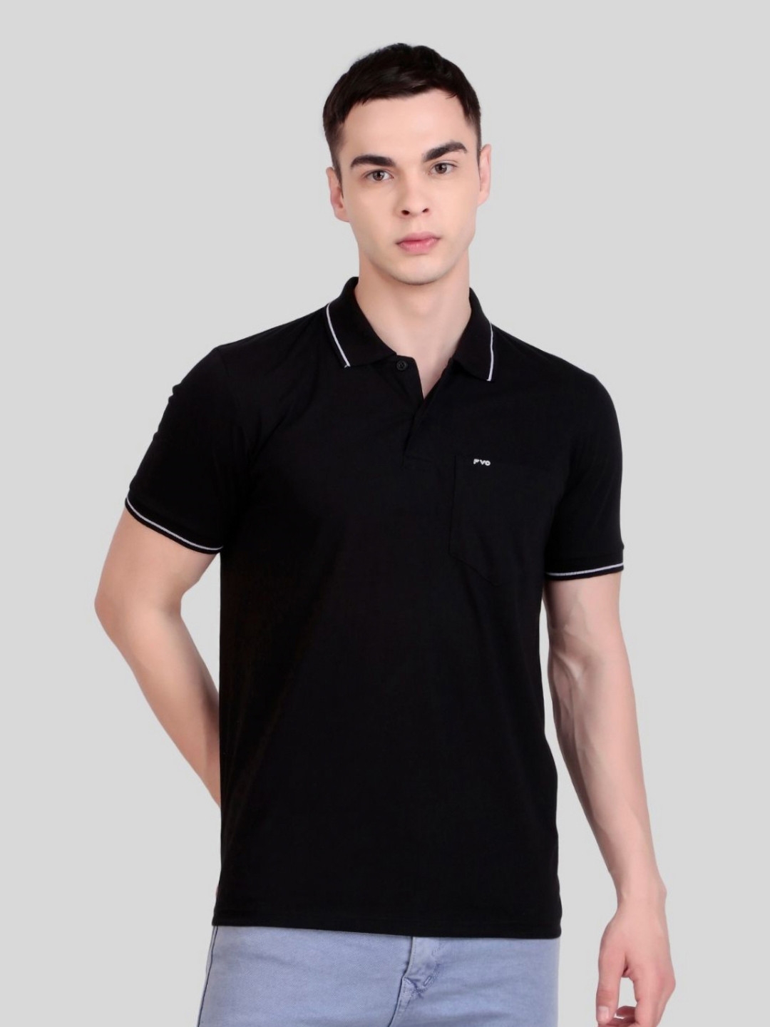 FLYIND VOGUE OUTFIT Men Polo Collar Short Sleeves Cotton T-shirt