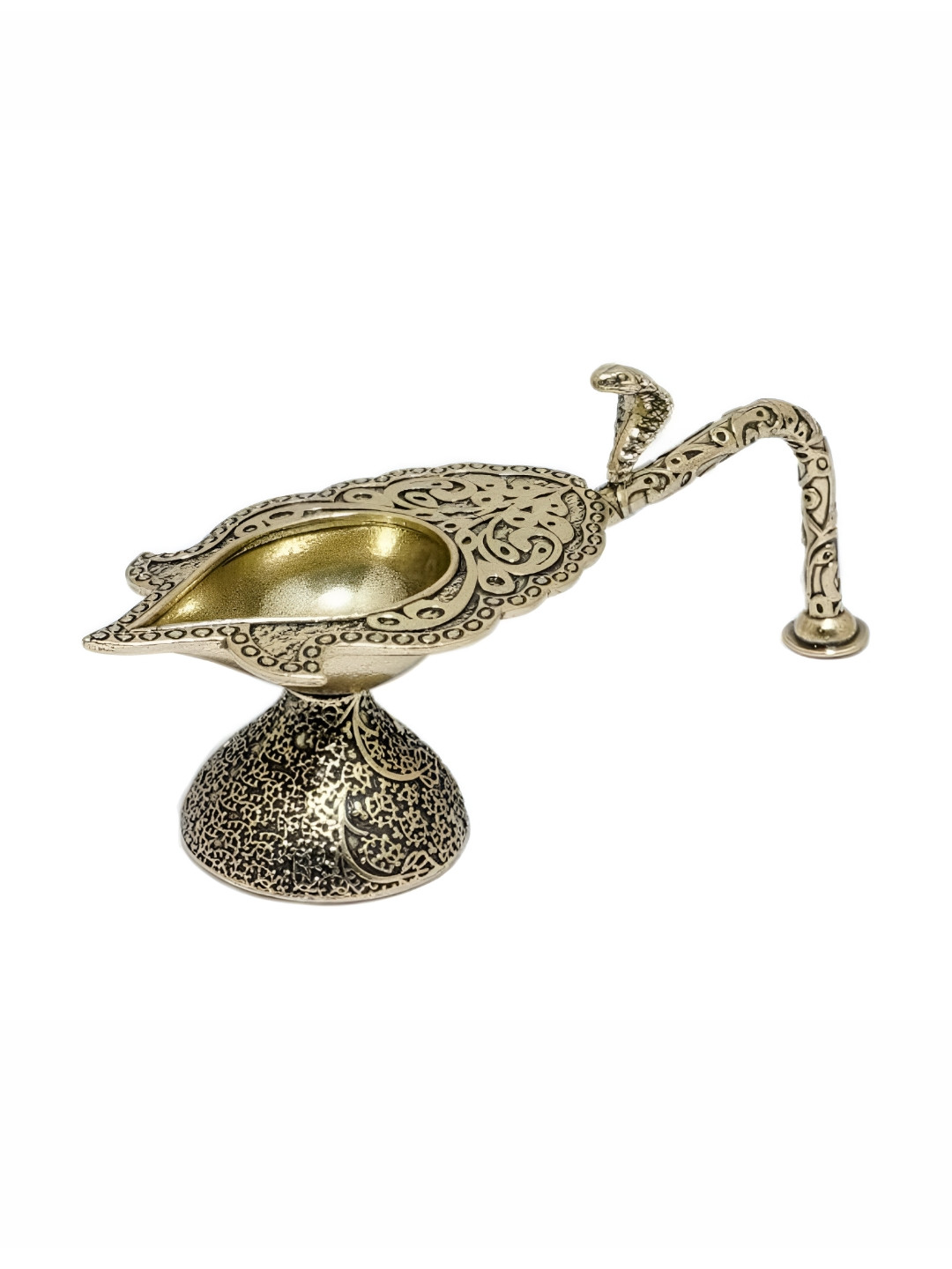 The Spiritual Living Gold-Toned Aarti Diya With Handle