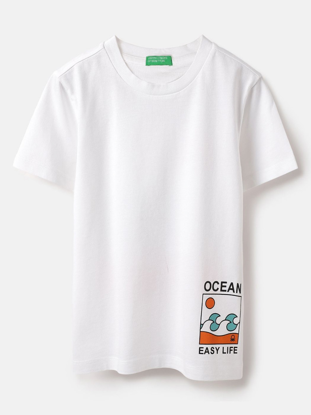United Colors of Benetton Boys Printed Pure Cotton T-shirt
