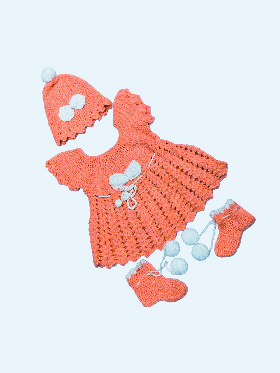 Tiekart Girls Set of 3 Knitted Baby Apparel Gift Set