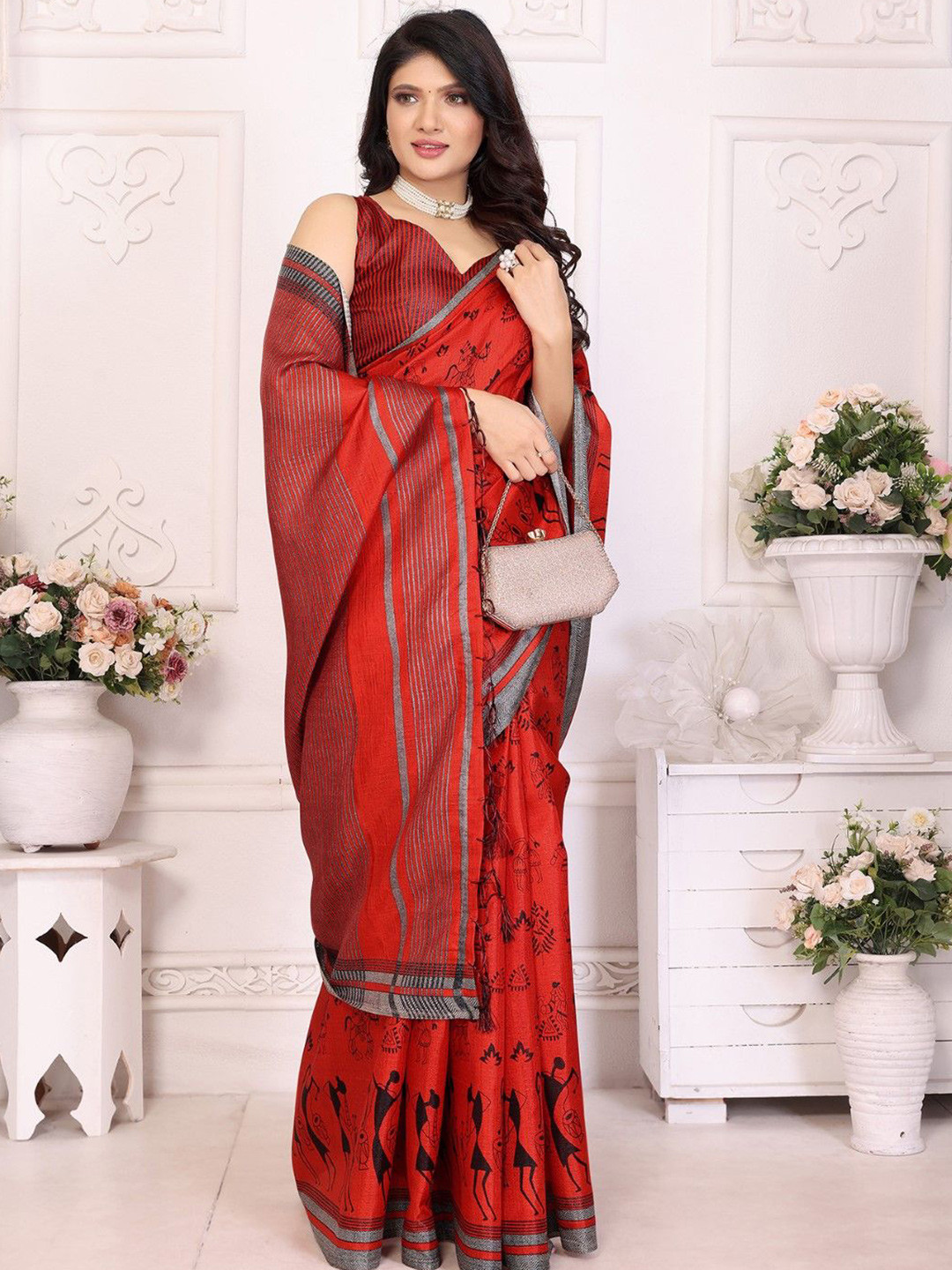 KALINI Warli Art Silk Saree