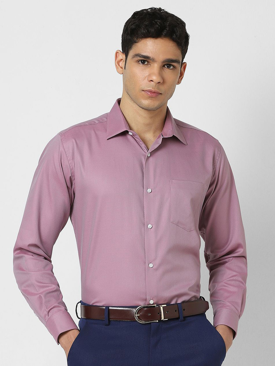 Van Heusen Men Self Design Formal Shirt