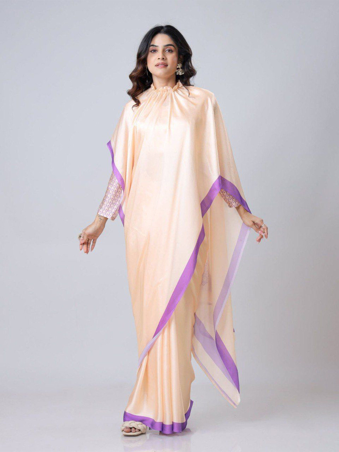 TRENDING KART Women Floral Fusion Pure Georgette Saree