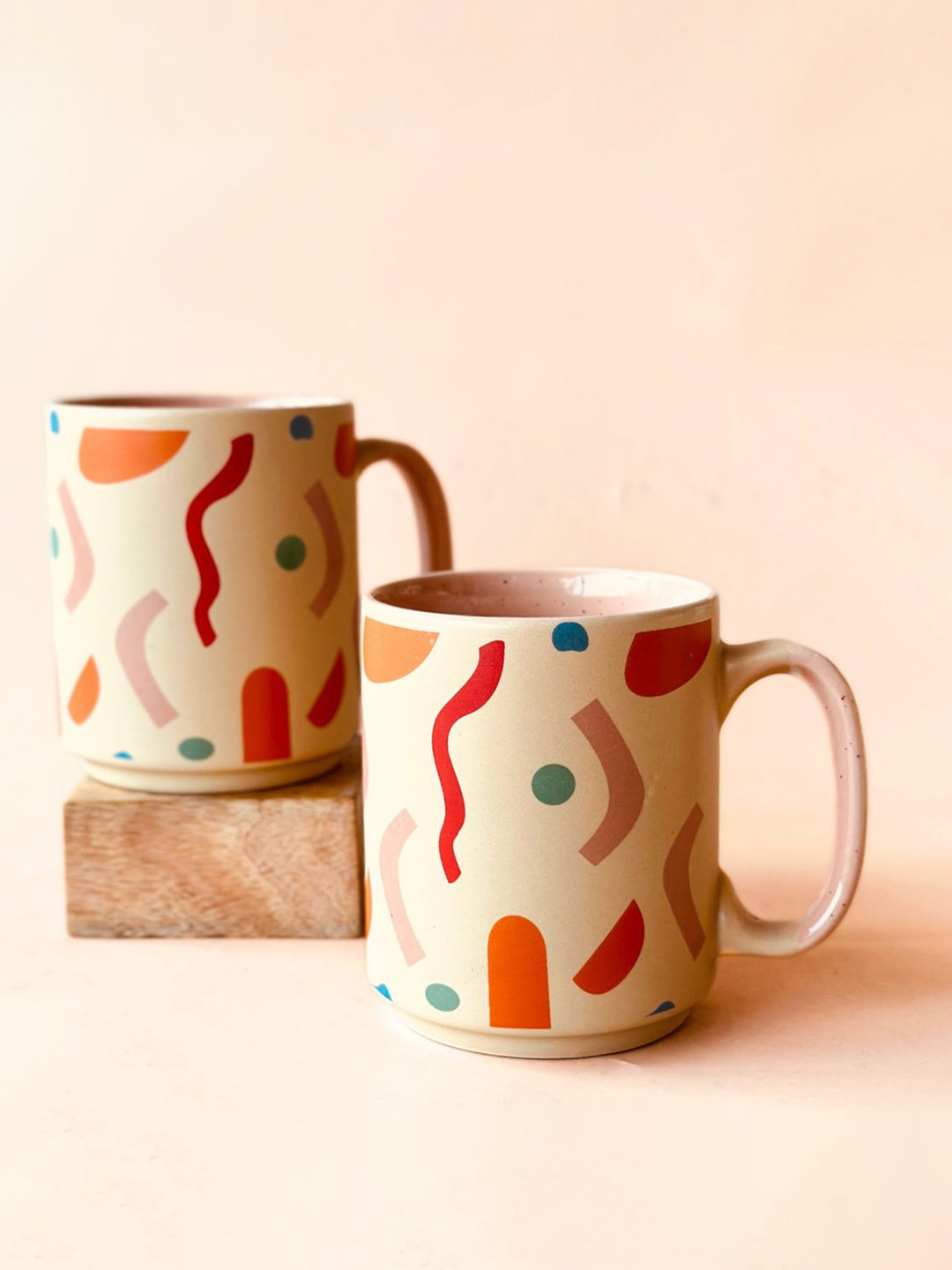 NURTURE INDIA Rakhi Gift Beige Conversational Ceramic Microwave Safe 2 Piece Mugs-400ml