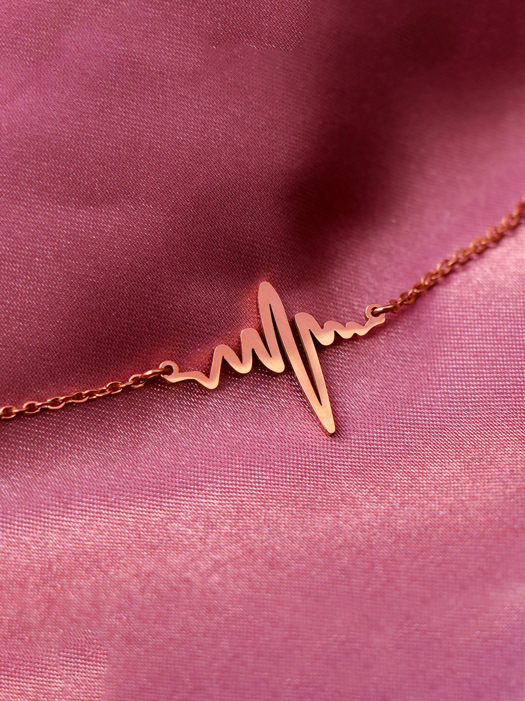 Archies Rose Gold-Plated Beats Of Heart Link Bracelet