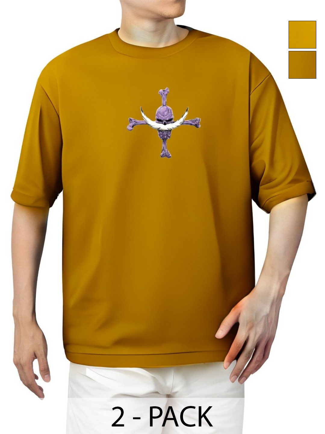 Starsbuyer Men Pack of 2 Round Neck 3D Chassis T-shirt