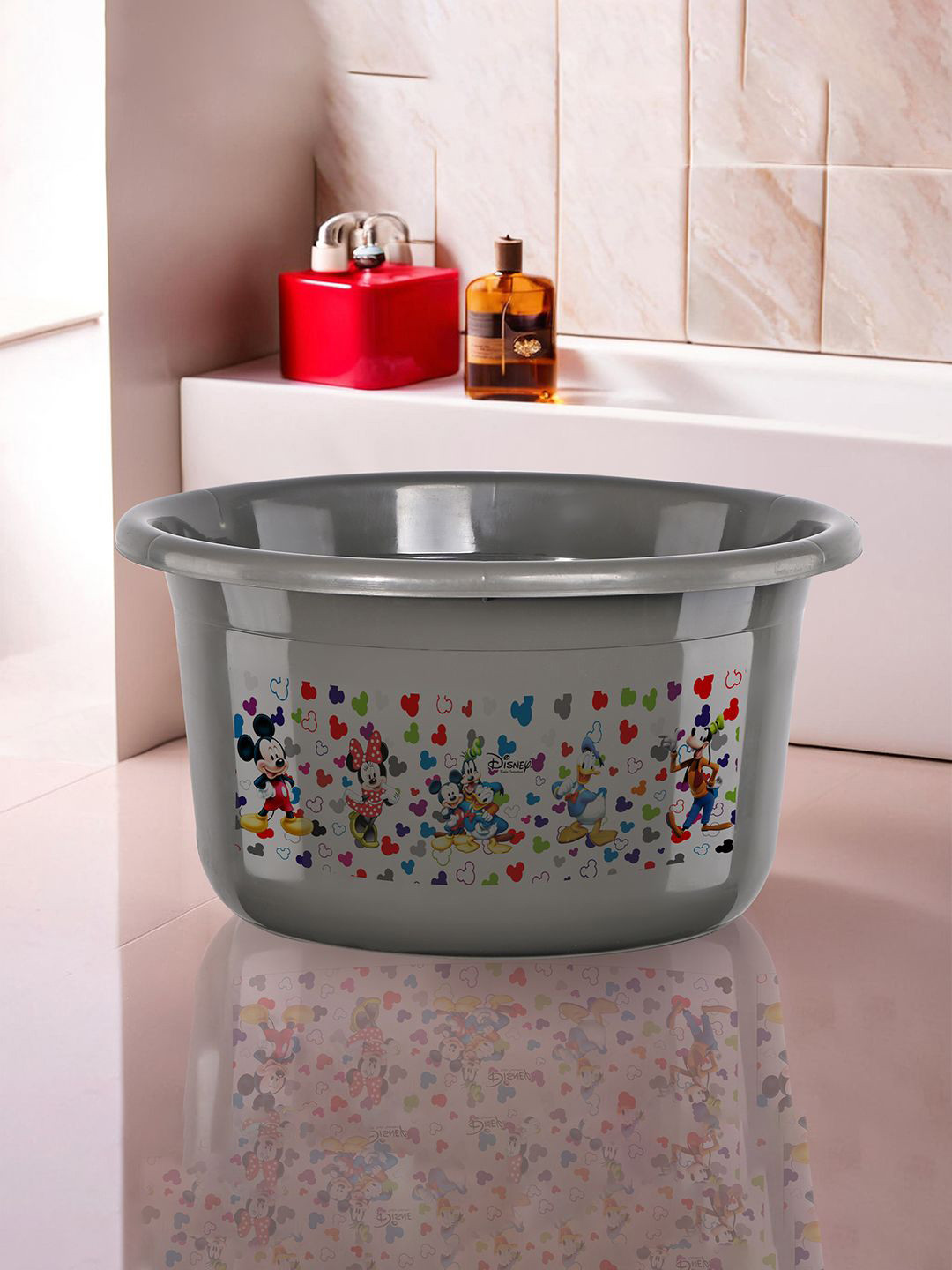 Kuber Industries Grey & Red Disney Printed Light Weight Bath Tubs